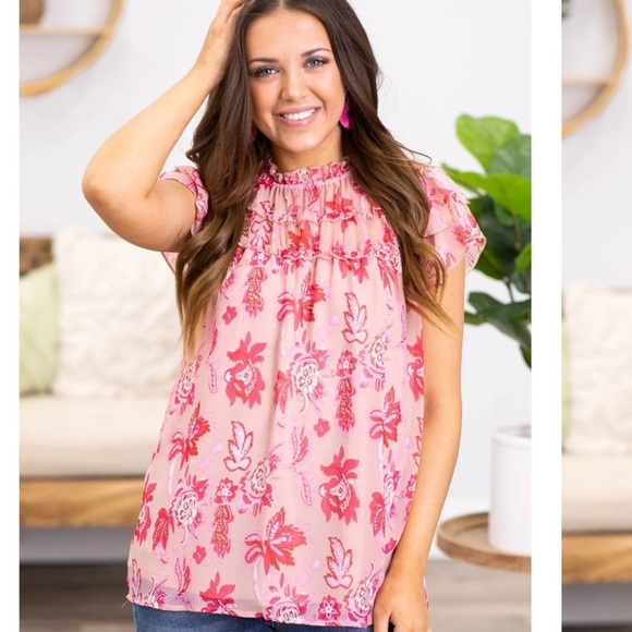 BiBi Floral Top Size L - Picture 1 of 6